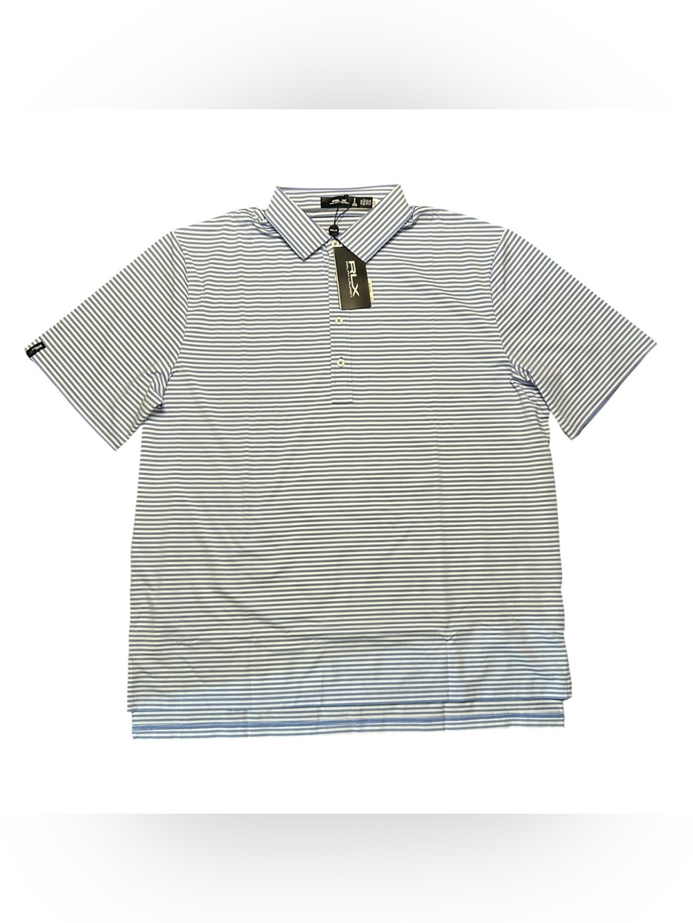 Ralph Lauren RLX Blue White Stripe Polo Shirt Performance Golf Mens XL NWT